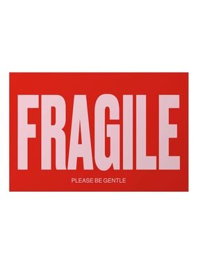 20ct. Fragile Stickers Handle w/ Care, Pink & Red, Labels 2"x3"